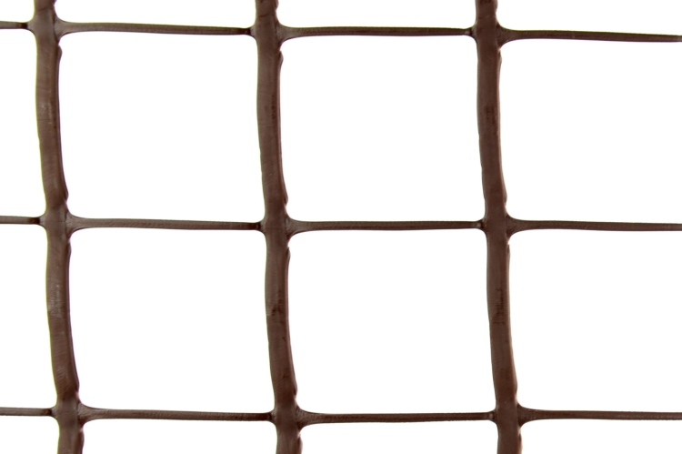 Siatka PCV Brązowa 50cm 5m oczko 50x50mm Nortene Megasquare Brąz Plastikowa 0,5x5m