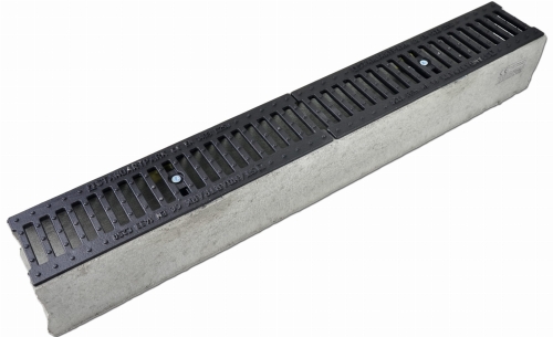 Kanał DN100 H125 C250 12,5x14x100[cm] Odwodnienie Liniowe korytko betonowe / ruszt żeliwny