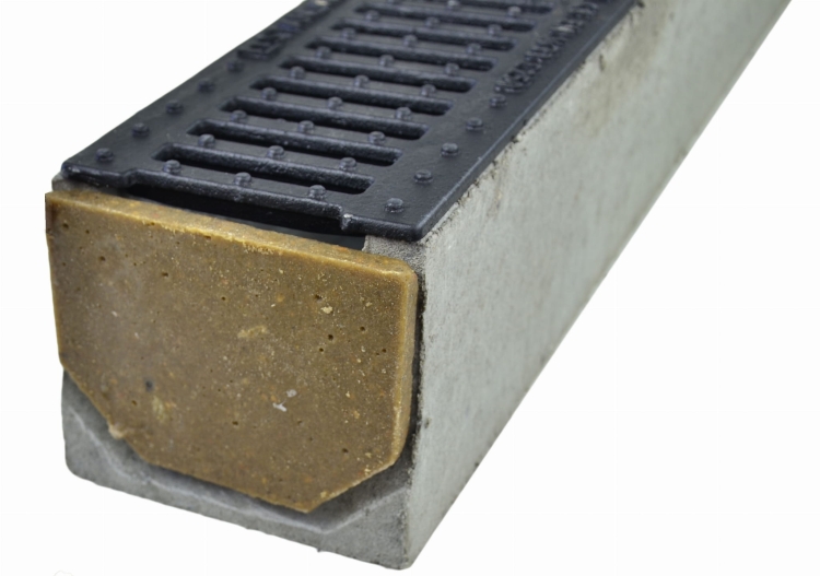 Kanał DN100 H125 C250 12,5x14x100[cm] Odwodnienie Liniowe korytko betonowe / ruszt żeliwny