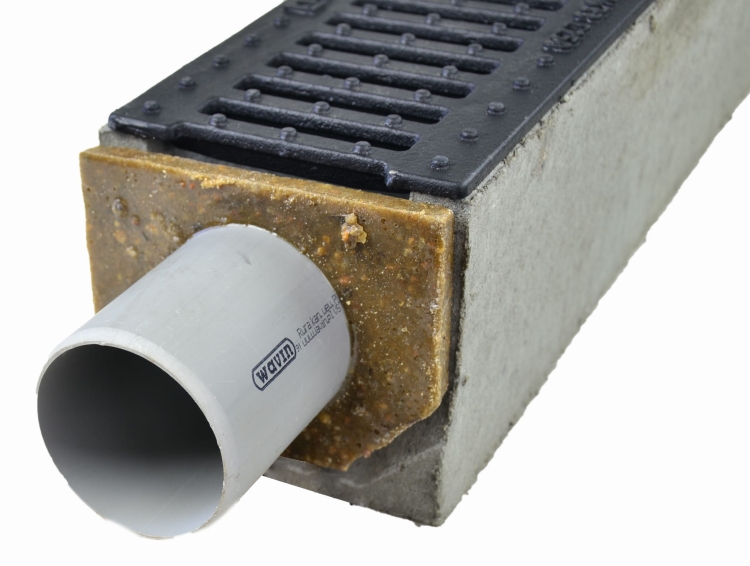 Kanał DN100 H130 C250 13x14x100[cm] Odwodnienie Liniowe korytko betonowe z okuciem / ruszt żeliwny