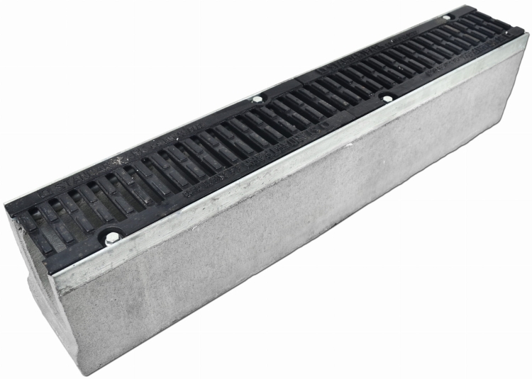 Kanał DN100 H210 D400 21x16x100[cm] Odwodnienie Liniowe korytko betonowe wzmacniane / ruszt żeliwny