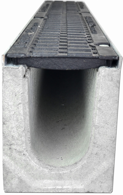 Kanał DN100 H210 D400 21x16x100[cm] Odwodnienie Liniowe korytko betonowe wzmacniane / ruszt żeliwny