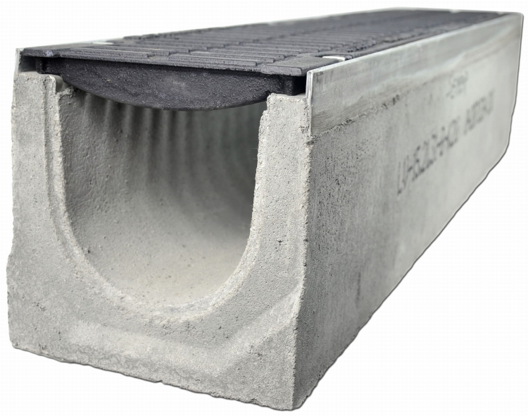 Kanał DN150 H210 D400 21x21x100[cm] Odwodnienie Liniowe korytko betonowe wzmacniane / ruszt żeliwny