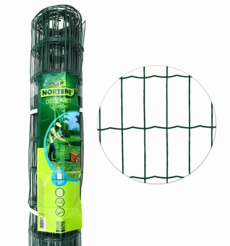Nortene Siatka Metalowa DECOMET 1,5x10m oczko 100x75mm zielona