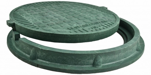 Właz Ø600 60cm (75cm) Zielony Polimerowy A15 pokrywa szamba studni