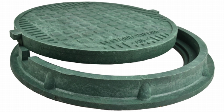 Właz Ø600 60cm (75cm) Zielony Polimerowy A15 pokrywa szamba studni