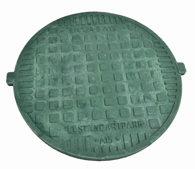 Właz Ø600 60cm (75cm) Zielony Polimerowy A15 pokrywa szamba studni
