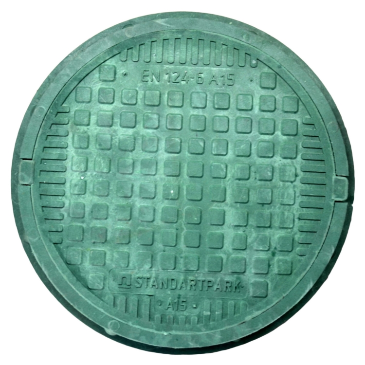Właz Ø600 60cm (75cm) Zielony Polimerowy A15 pokrywa szamba studni