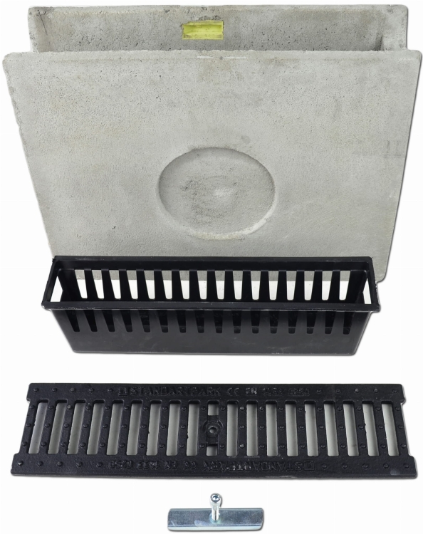 Osadnik DN100 C250 38,5x14x50[cm] osadnik betonowy wzmocniony / ruszt żeliwny