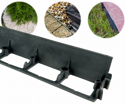 Obrzeże Plastikowe SB80 Stella Bord 8cm 1m czarne BORDER 80mm Trawnikowe Ogrodowe