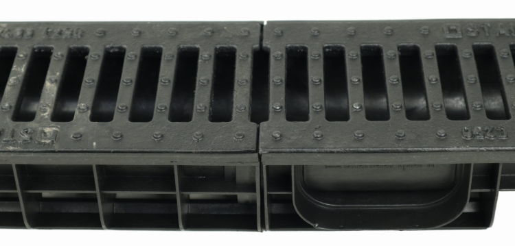 Kanał DN100 H80 C250 PP/ŻEL. 8x16x100[cm] PM BASIC Odwodnienie Liniowe korytko plastikowe / ruszt żeliwny