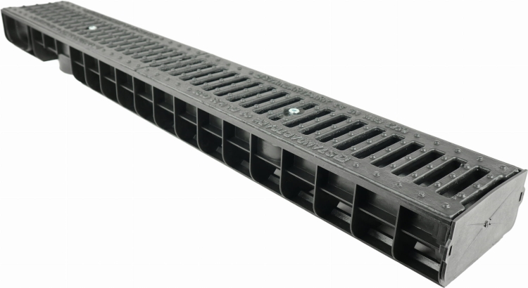 Kanał DN100 H80 C250 PP/ŻEL. 8x16x100[cm] PM BASIC Odwodnienie Liniowe korytko plastikowe / ruszt żeliwny