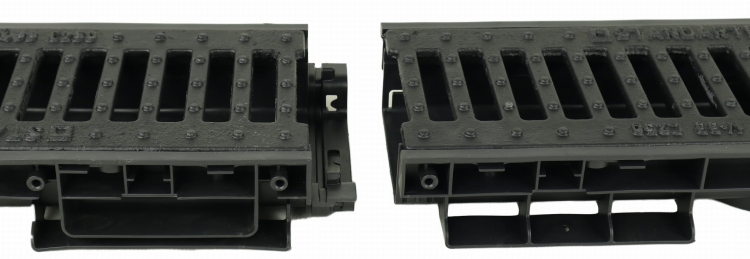 Kanał DN100 C250 H55 PP/ŻEL. 5,5x16x100[cm] PM BASIC Odwodnienie Liniowe korytko plastikowe / ruszt żeliwny