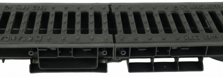 Kanał DN100 C250 H55 PP/ŻEL. 5,5x16x100[cm] PM BASIC Odwodnienie Liniowe korytko plastikowe / ruszt żeliwny