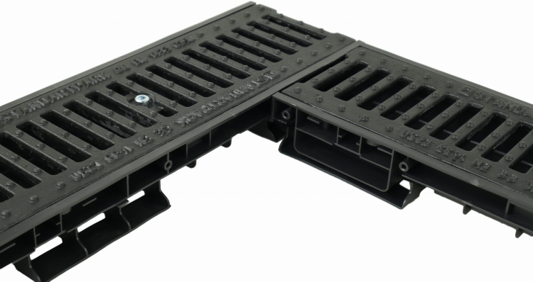 Kanał DN100 C250 H55 PP/ŻEL. 5,5x16x100[cm] PM BASIC Odwodnienie Liniowe korytko plastikowe / ruszt żeliwny