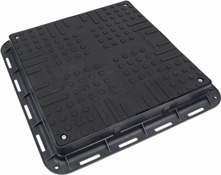 Właz 70x70(60x60)cm plastikowy kwadratowy czarny A15