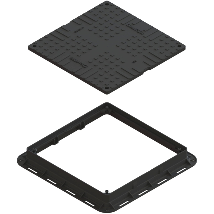 Właz 70x70(60x60)cm plastikowy kwadratowy czarny A15