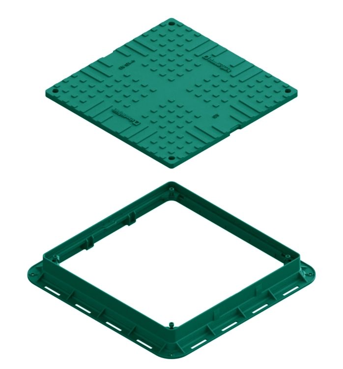 Właz 70x70(60x60)cm plastikowy kwadratowy zielony A15