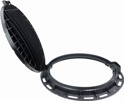 Właz 80(60)cm plastikowy okrągły czarny A15
