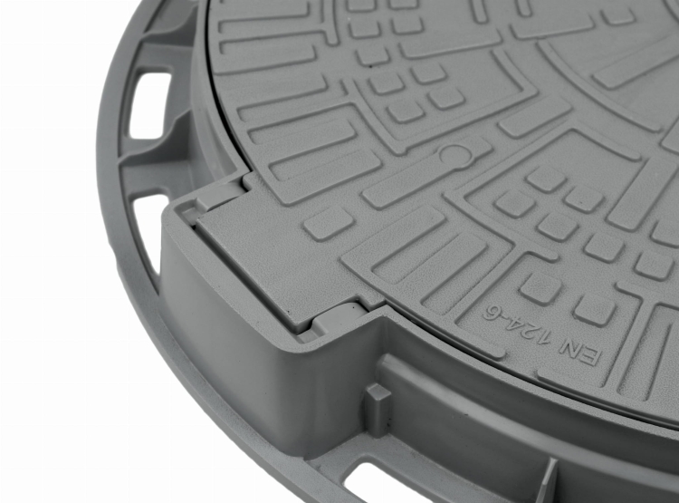 Właz 80(60)cm plastikowy okrągły szary A15