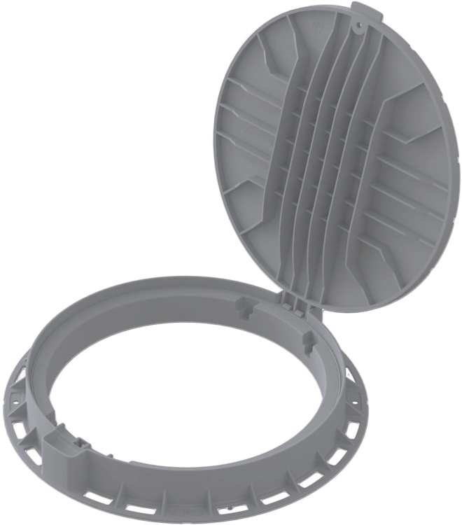 Właz 80(60)cm plastikowy okrągły szary A15