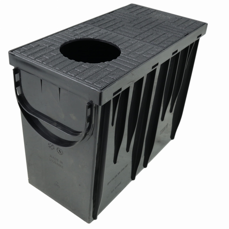 Wpust Rynnowy Boczny Spark Czarny 31x14x22