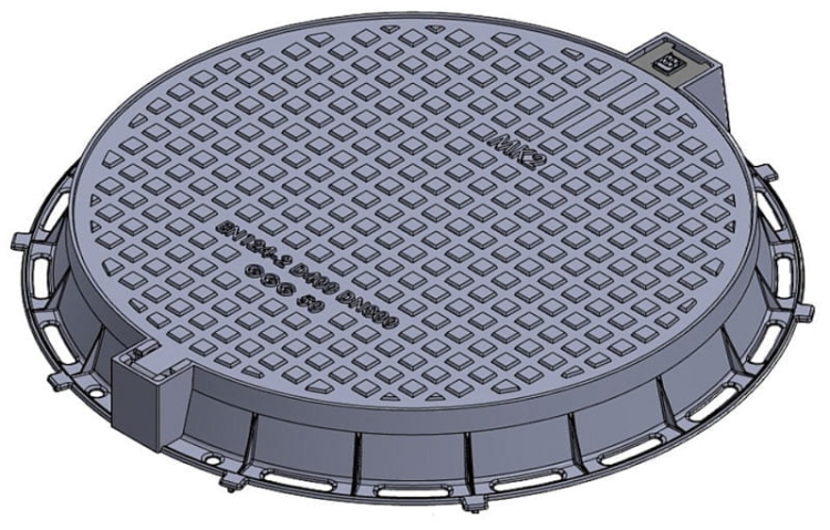Właz Pokrywa Ø800 D400 80cm (95cm) H100 żeliwny okrągły studzienki studni szamba 40ton