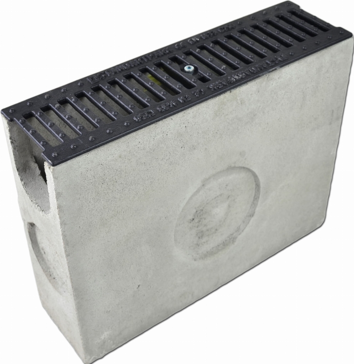 Kanał DN100 H150 C250 15x14x100[cm] Odwodnienie Liniowe korytko betonowe z okuciem / ruszt żeliwny