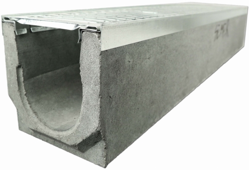 Kanał Odwodnienie Liniowe DN100 H150 A15 15x14x100[cm] korytko betonowe z okuciem ruszt stal ocynkowana