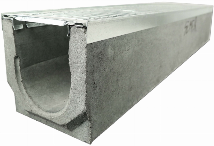 Kanał Odwodnienie Liniowe DN100 H150 A15 15x14x100[cm] korytko betonowe z okuciem ruszt stal ocynkowana
