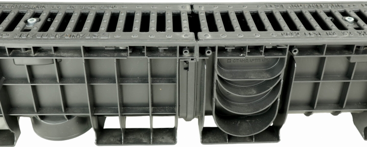 Kanał DN100 H200 C250 PP/ŻEL. 20x16x100[cm] PM BASIC Odwodnienie Liniowe korytko plastikowe / ruszt żeliwny