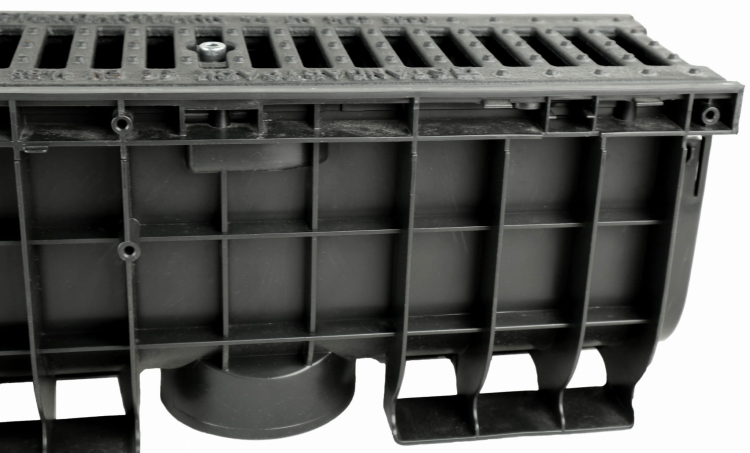 Kanał DN100 H200 C250 PP/ŻEL. 20x16x100[cm] PM BASIC Odwodnienie Liniowe korytko plastikowe / ruszt żeliwny