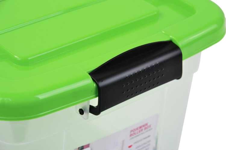 Pojemnik Plastikowy 20L z Zieloną Pokrywą Roller BOX Pudło