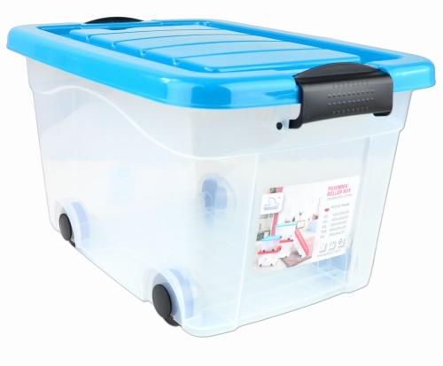 Pojemnik Plastikowy 20L z Turkusową Pokrywą Roller BOX Pudło