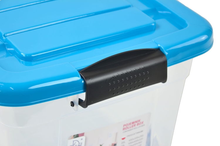 Pojemnik Plastikowy 20L z Turkusową Pokrywą Roller BOX Pudło