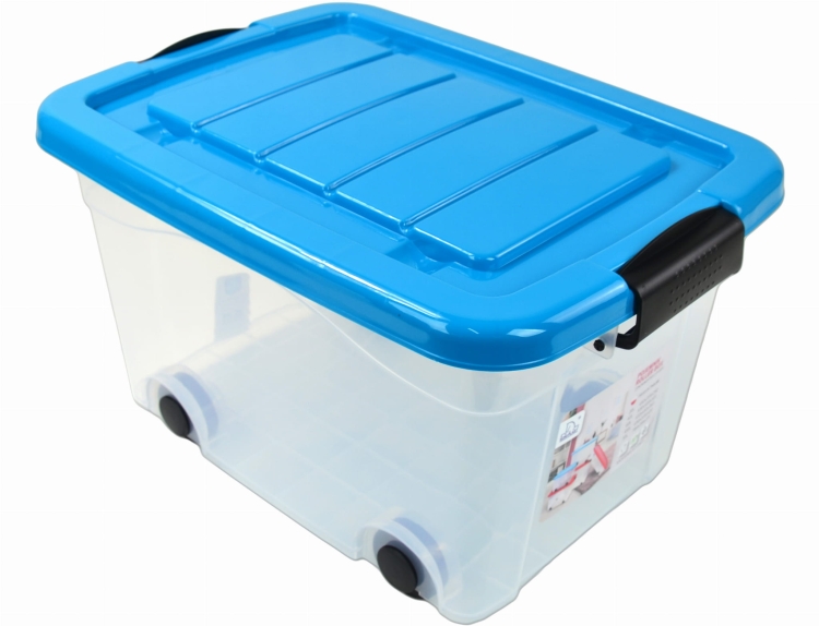 Pojemnik Plastikowy 20L z Turkusową Pokrywą Roller BOX Pudło