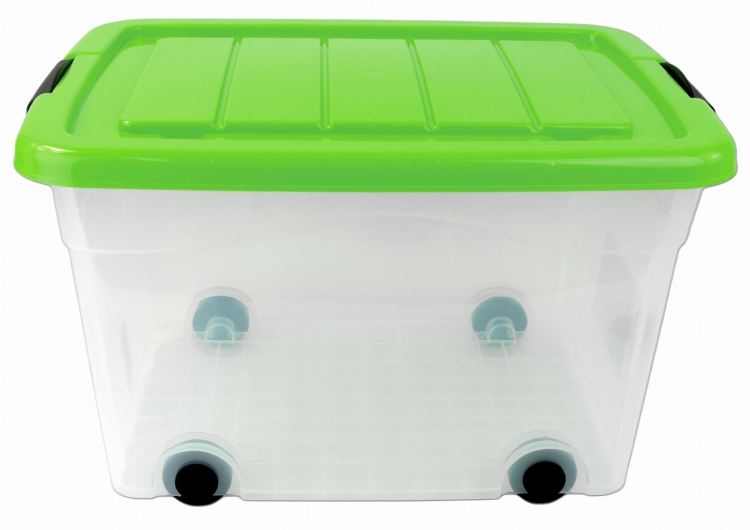 Pojemnik Plastikowy 40L z Zieloną Pokrywą Roller BOX Pudło