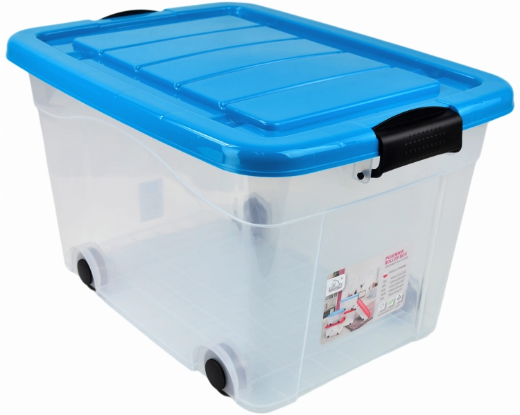 Pojemnik Plastikowy 40L z Turkusową Pokrywą Roller BOX Pudło