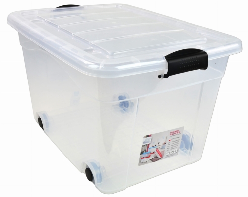 Pojemnik Plastikowy 60L z Transparentną Pokrywą Roller BOX Pudło