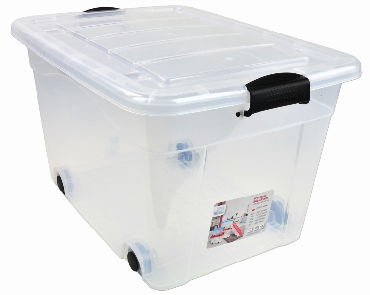 Pojemnik Plastikowy 60L z Transparentną Pokrywą Roller BOX Pudło