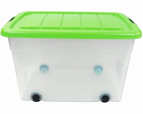 Pojemnik Plastikowy 100L z Zieloną Pokrywą Roller BOX Pudło