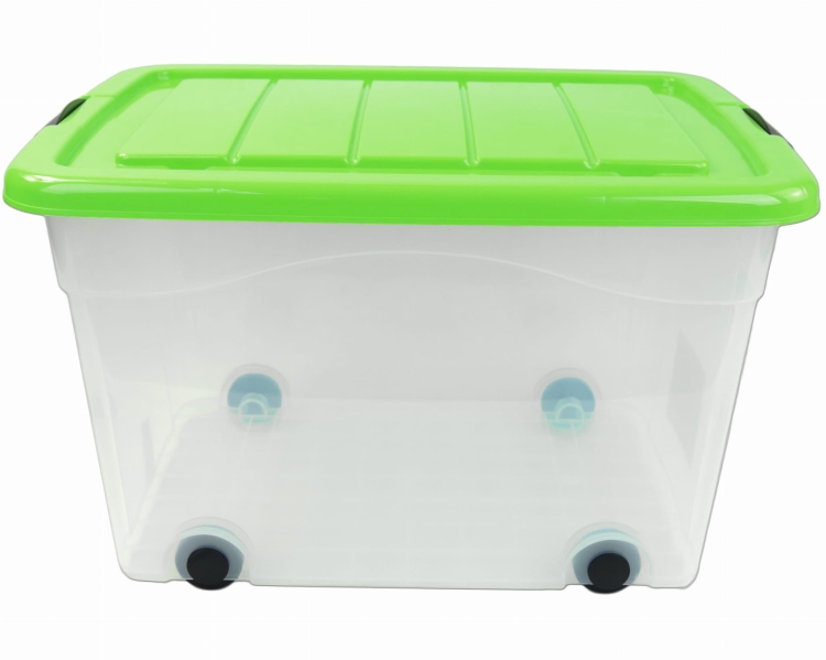 Pojemnik Plastikowy 100L z Zieloną Pokrywą Roller BOX Pudło