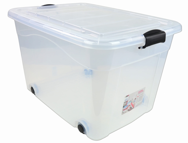 Pojemnik Plastikowy 100L z Transparentną Pokrywą Roller BOX Pudło