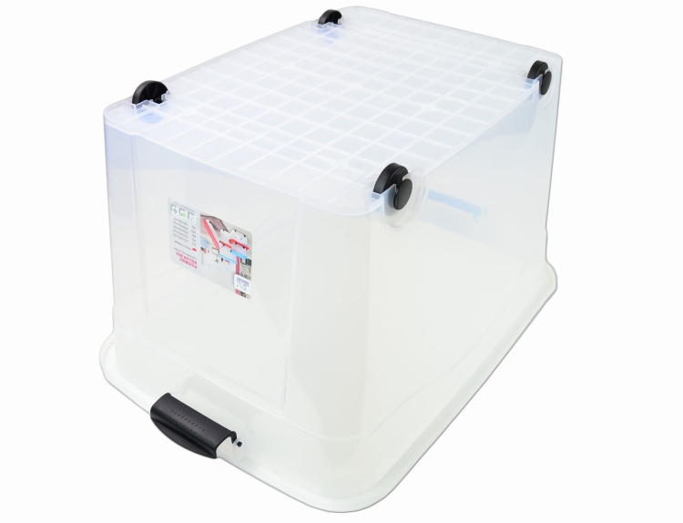 Pojemnik Plastikowy 100L z Transparentną Pokrywą Roller BOX Pudło