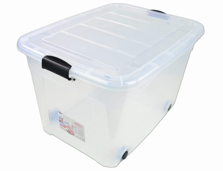 Pojemnik Plastikowy 100L z Transparentną Pokrywą Roller BOX Pudło