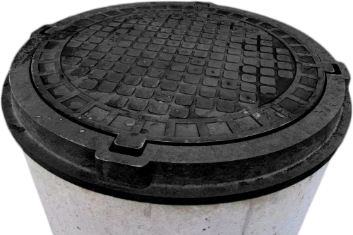Właz Ø800 80cm (98cm) Czarny Polimerowy A15 porywa szamba studni na krąg betonowy