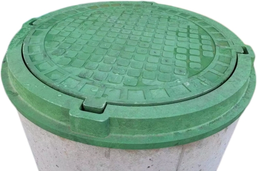 Właz Ø800 80cm (98cm) Zielony Polimerowy A15 (zew. Ø986) porywa szamba studni na krąg betonowy