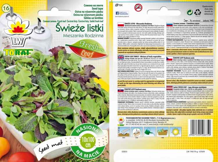 Świeże Listki Mieszanka Rodzinna Sałatkowa MATA Toraf
