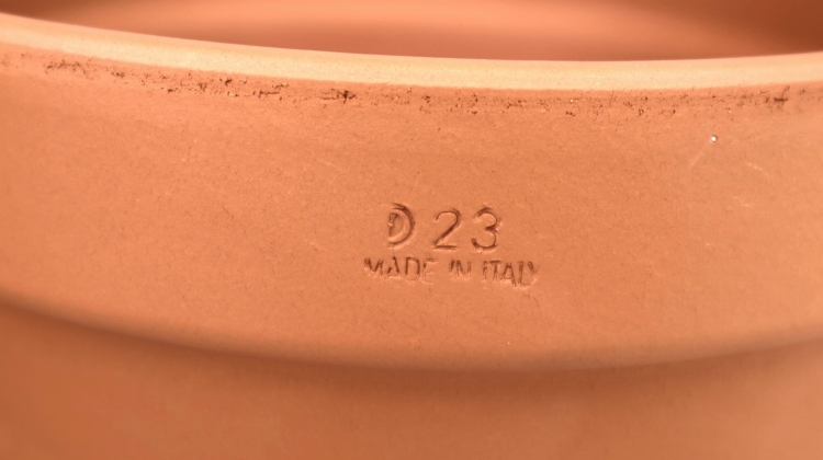 DEGREA Doniczka VASO D23 cm Ceramiczna Klasyczna Prosta Włoska Terakota + Podstawek D21 cm