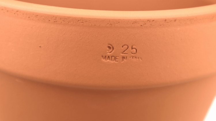 DEGREA Doniczka VASO D25 cm Ceramiczna Klasyczna Prosta Włoska Terakota + Podstawek D23 cm
